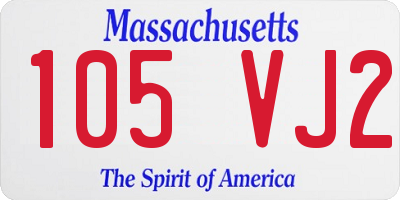 MA license plate 105VJ2