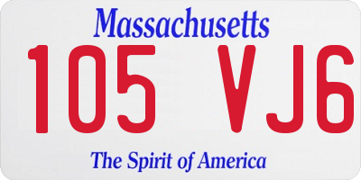 MA license plate 105VJ6