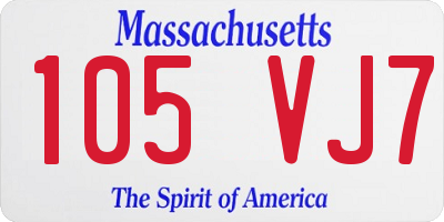 MA license plate 105VJ7