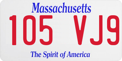 MA license plate 105VJ9