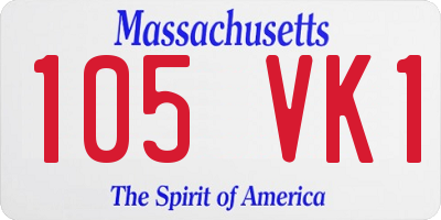 MA license plate 105VK1