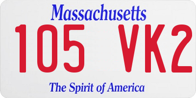 MA license plate 105VK2