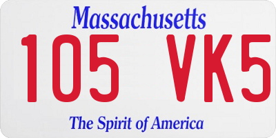 MA license plate 105VK5