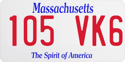 MA license plate 105VK6