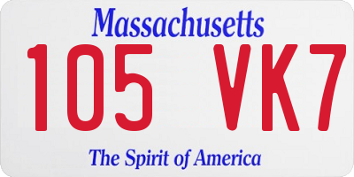 MA license plate 105VK7