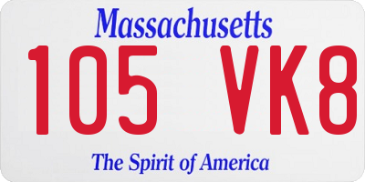 MA license plate 105VK8