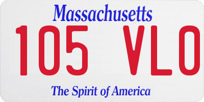 MA license plate 105VL0