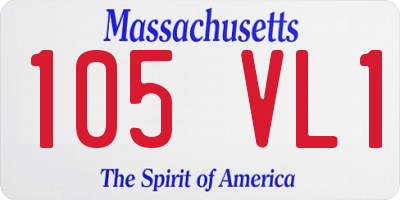MA license plate 105VL1
