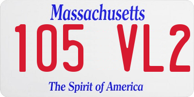 MA license plate 105VL2