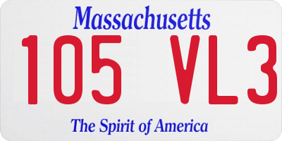 MA license plate 105VL3