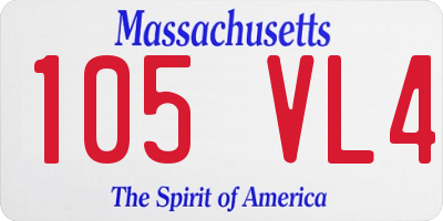 MA license plate 105VL4