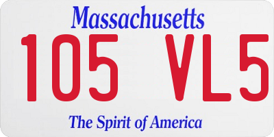 MA license plate 105VL5