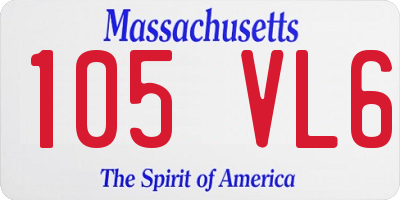 MA license plate 105VL6
