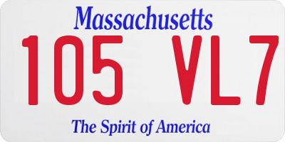 MA license plate 105VL7