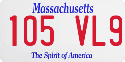 MA license plate 105VL9