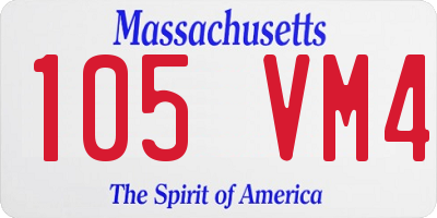 MA license plate 105VM4