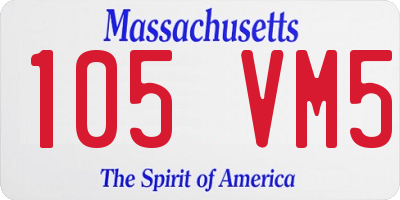 MA license plate 105VM5