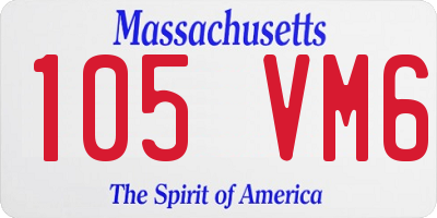 MA license plate 105VM6