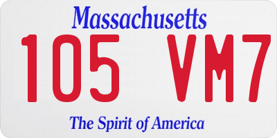 MA license plate 105VM7