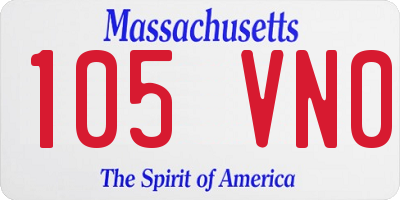 MA license plate 105VN0