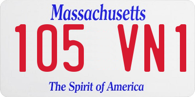 MA license plate 105VN1
