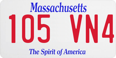 MA license plate 105VN4