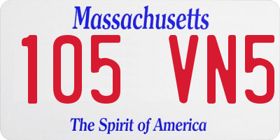 MA license plate 105VN5