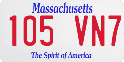 MA license plate 105VN7