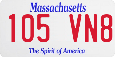 MA license plate 105VN8