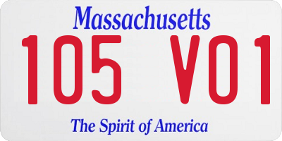 MA license plate 105VO1