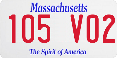 MA license plate 105VO2
