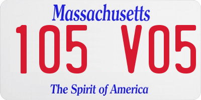 MA license plate 105VO5