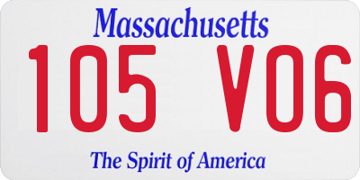 MA license plate 105VO6