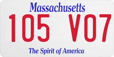 MA license plate 105VO7