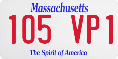 MA license plate 105VP1