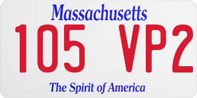 MA license plate 105VP2