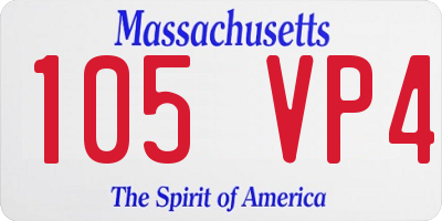 MA license plate 105VP4