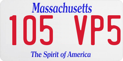 MA license plate 105VP5