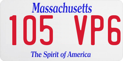 MA license plate 105VP6