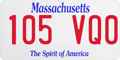 MA license plate 105VQ0