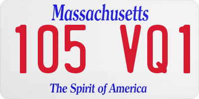 MA license plate 105VQ1