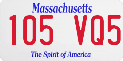MA license plate 105VQ5