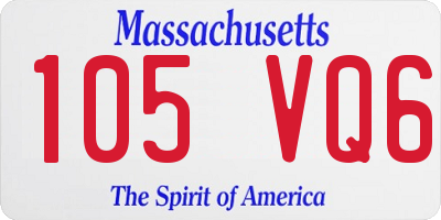 MA license plate 105VQ6