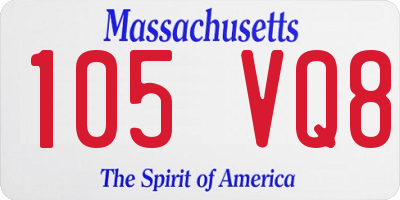 MA license plate 105VQ8