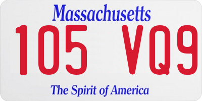 MA license plate 105VQ9