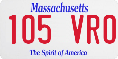 MA license plate 105VR0