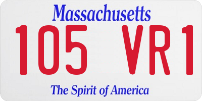 MA license plate 105VR1
