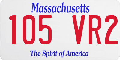 MA license plate 105VR2