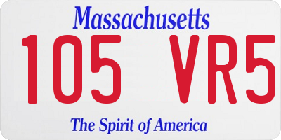 MA license plate 105VR5