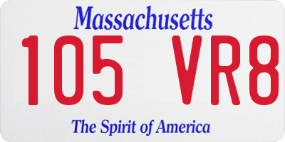 MA license plate 105VR8
